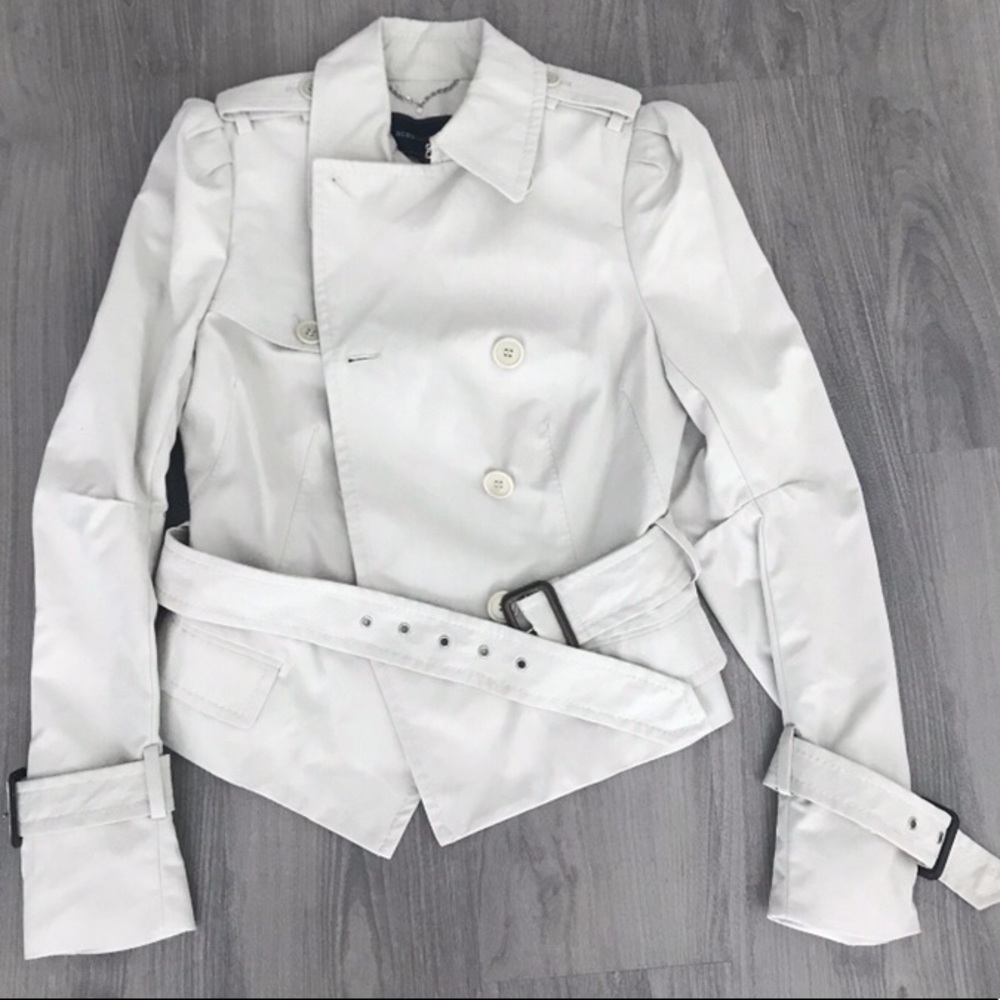 BCBG Crop khaki trench coat NWT